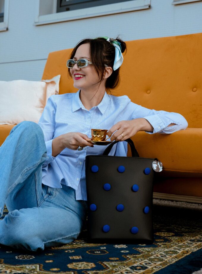 Basic ruksak - Indigo/Rose