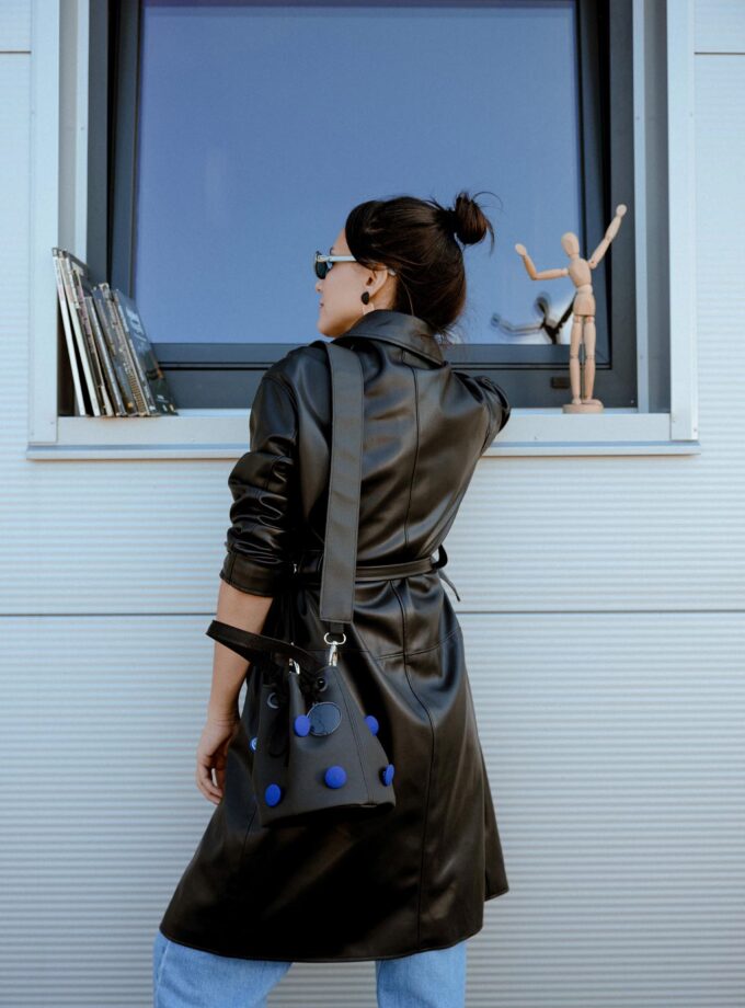 Little button bag - Rose/Indigo